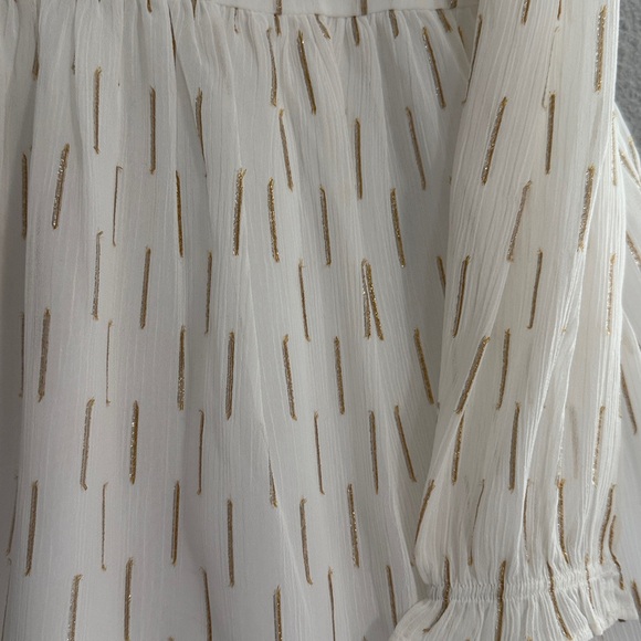 Janie and jack girls dress size 7 white gold accent gently used - Picture 2 of 7